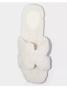 A New Day Women's Sage Off-White Cream Super Soft Slide Slippers